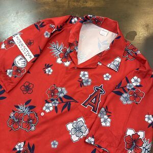 California Angels MLB Baseball Red Hawaiian Promo Shirt Men's button up OS Sport